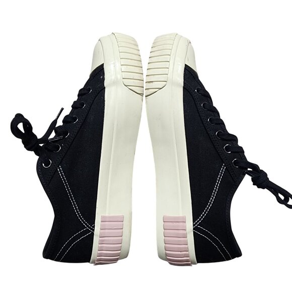 Allsaints Jackie Platform Black Canvas Sneakers Size 9 US Womens Wf00302Z - Picture 7 of 10